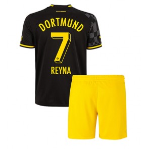 Borussia Dortmund Giovanni Reyna #7 kläder Barn 2022-23 Bortatröja Kortärmad (+ korta byxor)